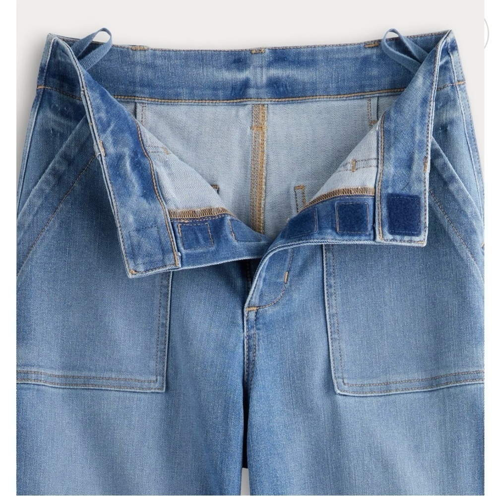 Women’s SONOMA Adaptive High Rise Wide Legs Stretch Denim Hook N Loop Fly 8 - Picture 2 of 9